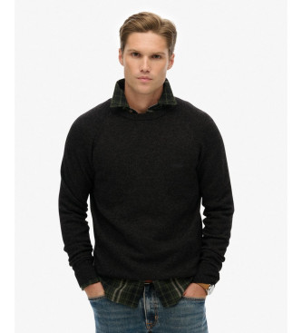 Superdry para hombre. M6110689A Jersey Blend de Lana negro (S), Casual