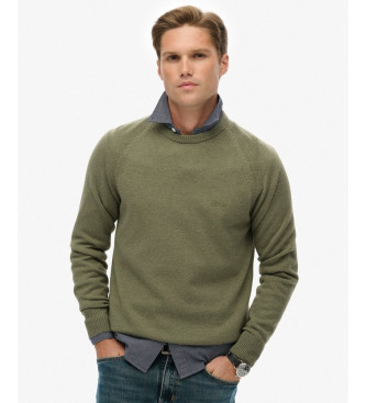 Superdry para hombre. M6110689A Jersey Blend de Lana verde (S), Casual, Manga larga