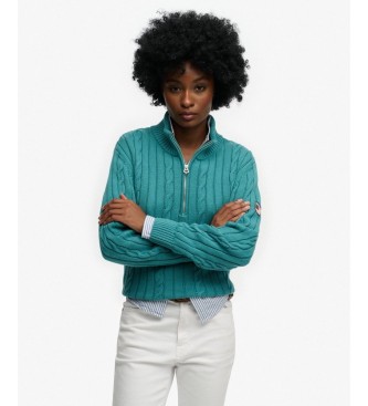 Superdry Jersey medio cierre Slouchy verde azulado