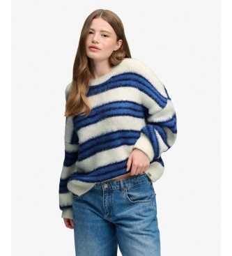 Superdry para mujer. W6110738A Jersey Slouchy Brushed Stripe azul (M), Casual, Tela