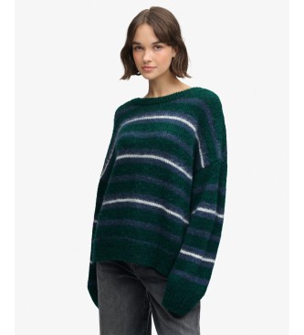 Superdry Jersey Slouchy Brushed Stripe verde