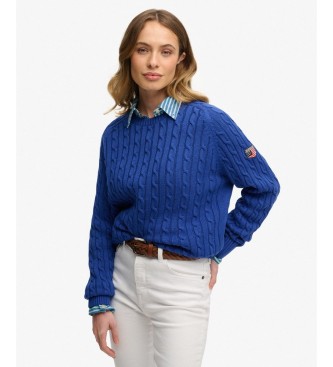 Superdry Jersey Slouchy Cable azul