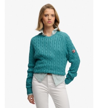 Superdry Jersey Slouchy Cable turquesa