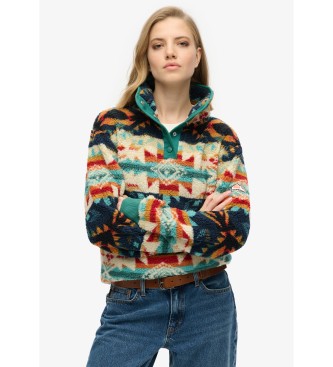 Superdry para mujer. W2012348A Polar supersuave con estampado beige (S), Casual, Poliéster