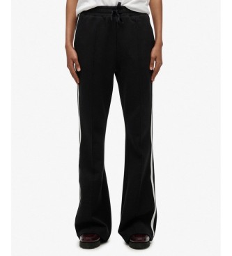 Superdry para mujer. W7011224A Pantalón Jogger Studios Stripe Straight negro (S), Casual, Algodón