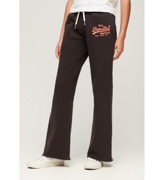 Superdry para mujer. W7011038A Pantalón Jogger acampanados Neon negro (L), Casual, Algodón