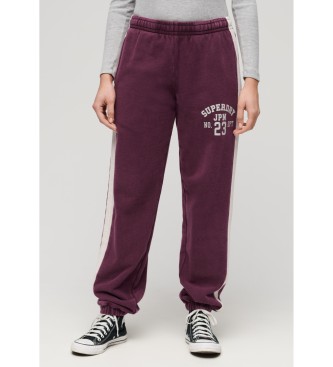 Superdry para mujer. W7011074A Pantalón Jogger con rayas a los lados Vingate granate (XL), Casual, Algodón