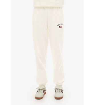 Superdry para mujer. W7011169A Pantalón Jogger Athletic Essential blanco roto (XS), Beige, Casual, Algodón