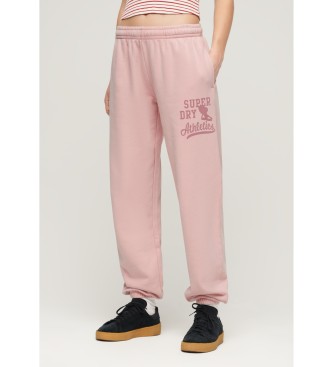 Superdry para mujer. W7011072A Pantalón Jogger lavado Vintage rosa (L), Casual, Algodón