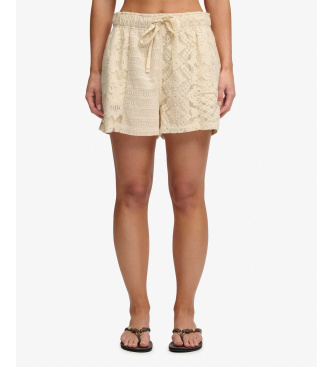 Superdry Short de Encaje beige