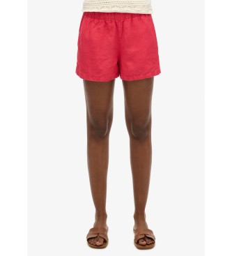 Superdry para mujer. W7110450A Short Lino rojo (M), Casual