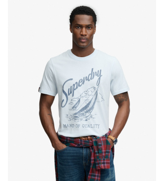 Superdry para hombre. M1012353A Camiseta Lo-fi Dockside azul (S), Casual, Algodón, Manga corta