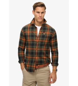 Superdry para hombre. M4010727A Camisa Lumberjack negro (M), Casual, Algodón, Manga larga