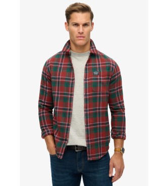 Camisa Lumberjack rojo (M), Casual, Algodón, Manga larga