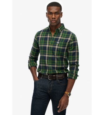 Superdry para hombre. M4011047A Camisa Lumberjack verde (XL), Casual, Algodón, Manga larga
