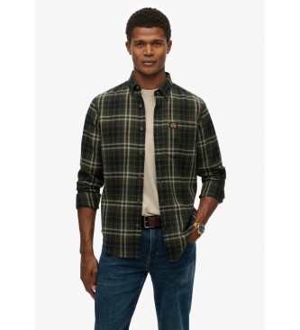 Superdry para hombre. M4011047A Camisa Lumberjack verde (L), Casual, Algodón, Manga larga