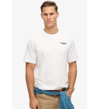 Superdry för män. M1012035A Luxury Sport loose t-shirt vit (XL), Casual, Bomull, Kort ärm
