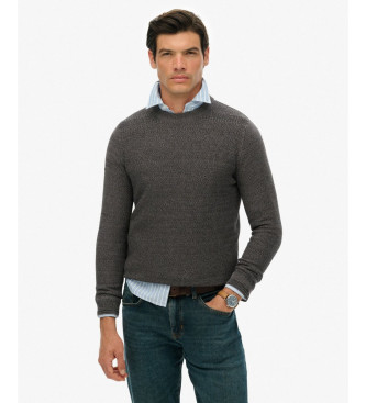 Superdry para hombre. M6110681A Jersey Light Texture gris (S), Casual, Algodón