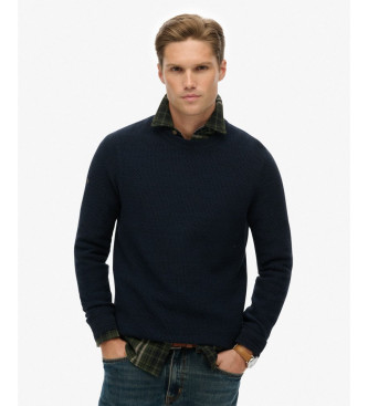 Superdry para hombre. M6110681A Jersey Light Texture marino (L), Casual, Algodón