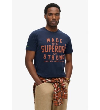 Superdry för män. M1011994A Machined Goods Workwear marinblå T-shirt (S), Casual, Bomull, Kort ärm, Marino
