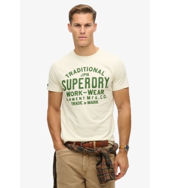 Superdry för män. M1011994A Machined Goods Workwear T-shirt vit (XXL), Casual, Bomull, Kort ärm