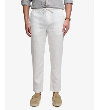 Superdry para hombre. M7011509A Pantalón Merchant Lino blanco (XL), Casual