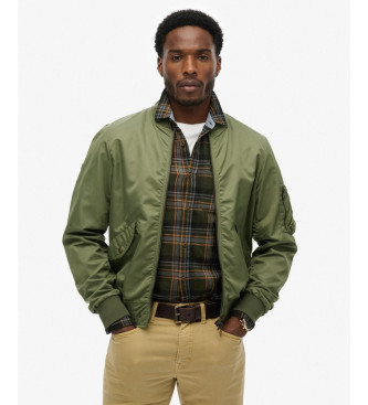 Superdry para hombre. M5012221A Cazadora Merchant MA1 verde (XXL), Casual, Poliéster
