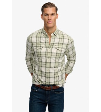 Para hombre. M4011122A Camisa Merchant Lite Check (M), Casual, Algodón, Manga larga