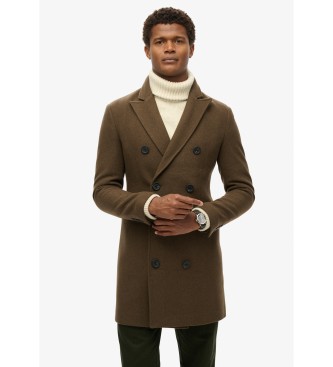 Superdry para hombre. M5011885A Abrigo Town Merchant Store verde (XXL), Casual, Lana