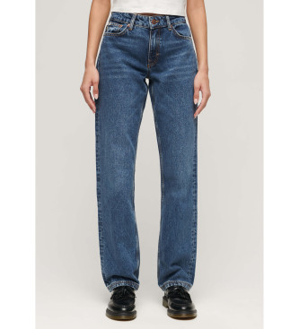 Superdry para mujer. W7011160A Jeans Straight azul (26/30), Casual, Algodón, Denim