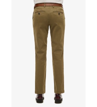 Superdry Pantalón chino de tiro medio marrón