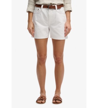 Superdry para mujer. W7110491A Shorts Mid Rise blanco (28), Casual, Algodón