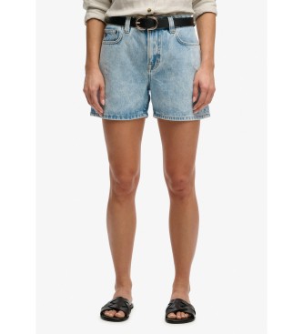 Superdry para mujer. W7110491A Shorts Mid Rise azul claro (26), Casual, Algodón, Denim