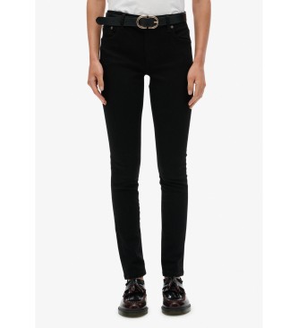Superdry para mujer. W7011258A Jeans Mid Rise Skinny negro (28/30), Casual, Algodón
