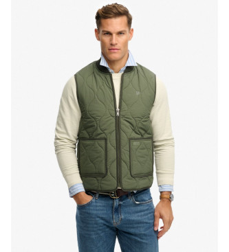 Superdry para hombre. M5012211A Chaleco Military Liner verde (S), Casual, Poliéster
