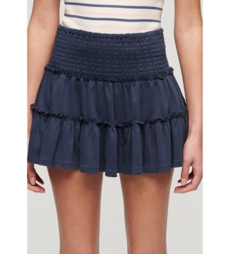 Superdry para mujer. W7210319A Minifalda de punto escalonada marino (L), Casual, Algodón