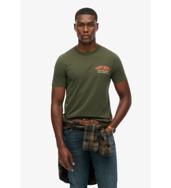 Superdry para hombre. M1012242A Camiseta Mountain Relaxed verde (L), Casual, Algodón, Manga corta