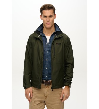 Superdry para hombre. M5012163A Chaqueta cortavientos sin logotipo y sin capucha verde (XXL), Casual, Poliéster