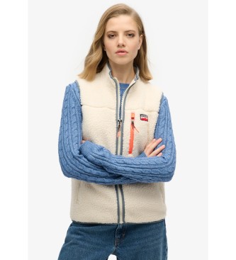 Superdryvoor vrouwen. W5011914A Outdoor Vest gebroken wit (XL), Casual, Polyester
