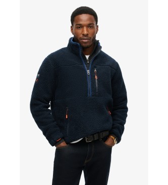 Superdry para hombre. M2014149A Polar Outdoor Half Zip marino (XL), Casual, Poliéster