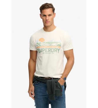 Superdry para hombre. M1012358A Camiseta Outdoors Mountain blanco (XXL), Casual, Algodón, Manga corta
