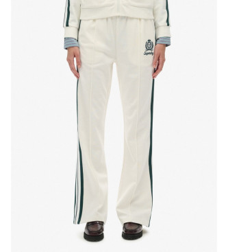 Superdry para mujer. W7011220A Pantalón Country Club Track blanco roto (S), Casual, Poliéster