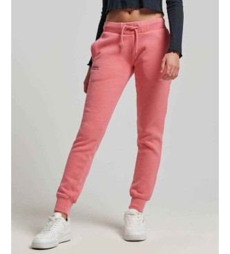Superdry para mujer. W7010941A Pantalón jogger con logotipo Essential rosa (36), Casual, Deportivo, Algodón, Sostenible