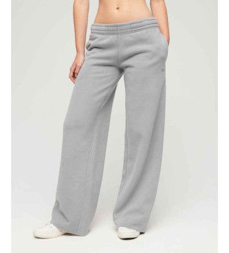 Superdry para mujer. W7010931A Pantalón jogger recto con efecto lavado gris (44), Casual, Deportivo, Algodón