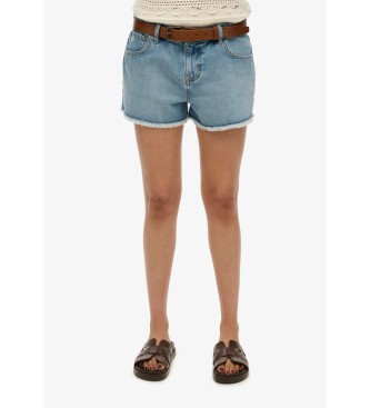 Superdry para mujer. W7110448A Short Talle Medio azul (28), Casual, Algodón, Denim