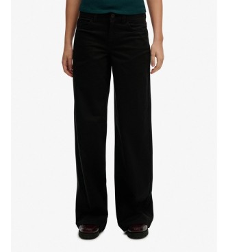 Superdry Pantalón Mid Rise Baggy negro