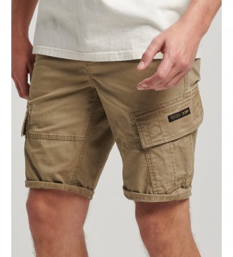 Superdry para hombre. M7110300A Pantalones cortos cargo de algodón orgánico Core marrón (30), Casual, Sostenible