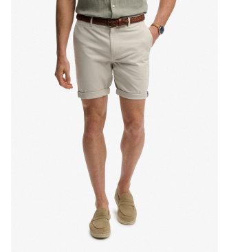 Superdry para hombre. M7110486A Pantalón Corto Premium Regular Chino gris (32), Casual, Algodón