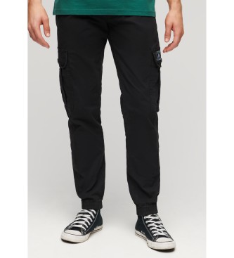 Superdry para hombre. M7011131A Pantalón cargo entallado Para negro (34/32), Casual, Algodón