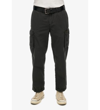 Superdry para hombre. M7011389A Pantalón cargo ligero Parachute negro (34/32), Casual, Algodón